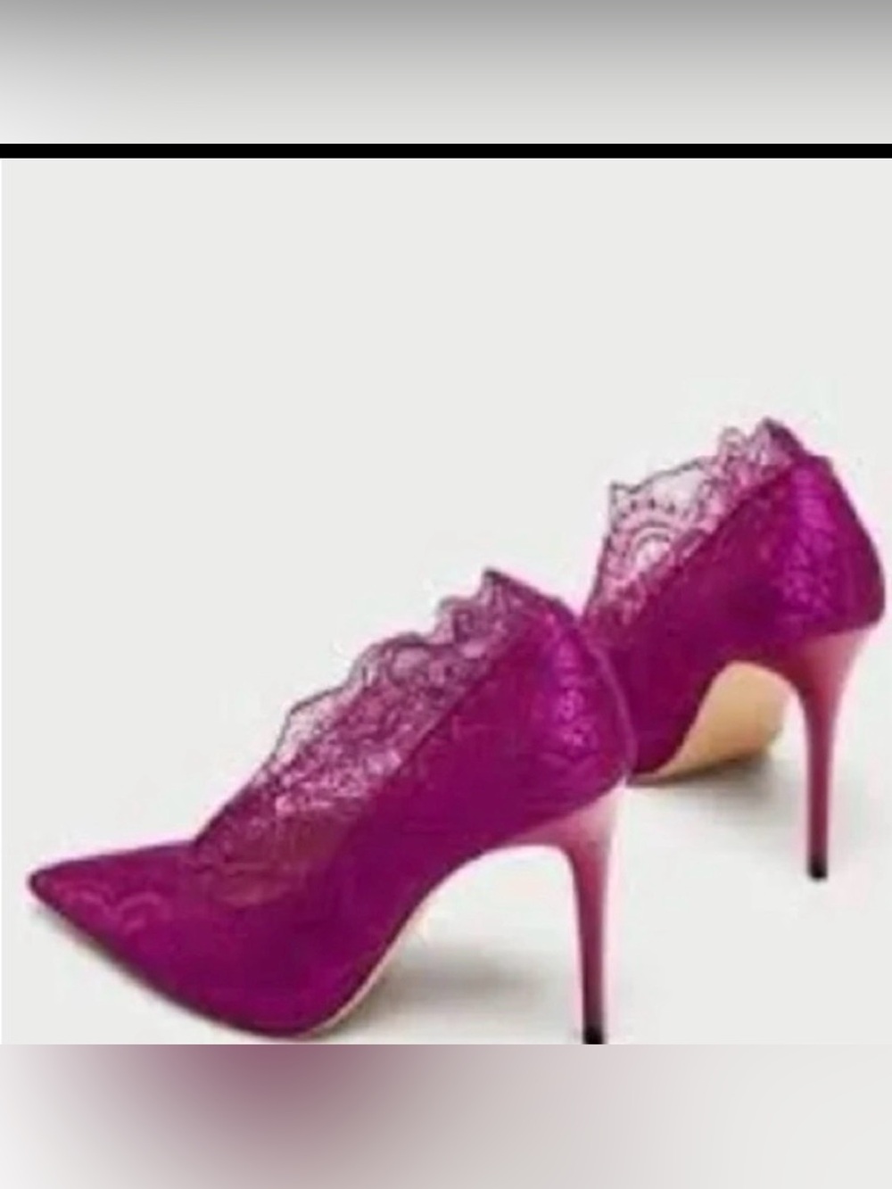 Zara Magenta Lace pointed toe shoes
